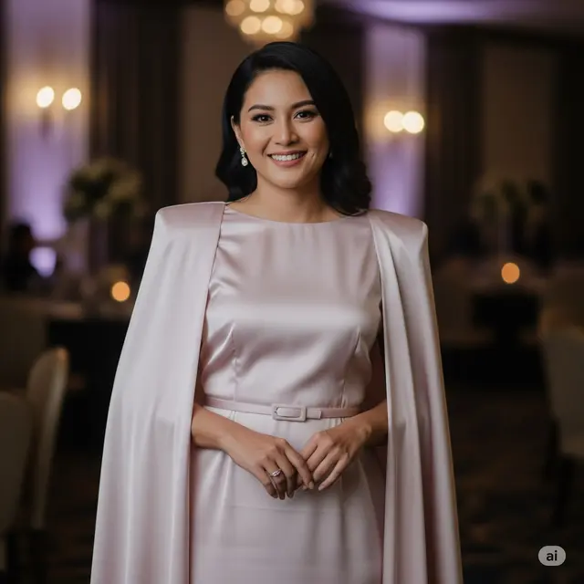 Cape Satin + Tali Pinggang Minimalis
