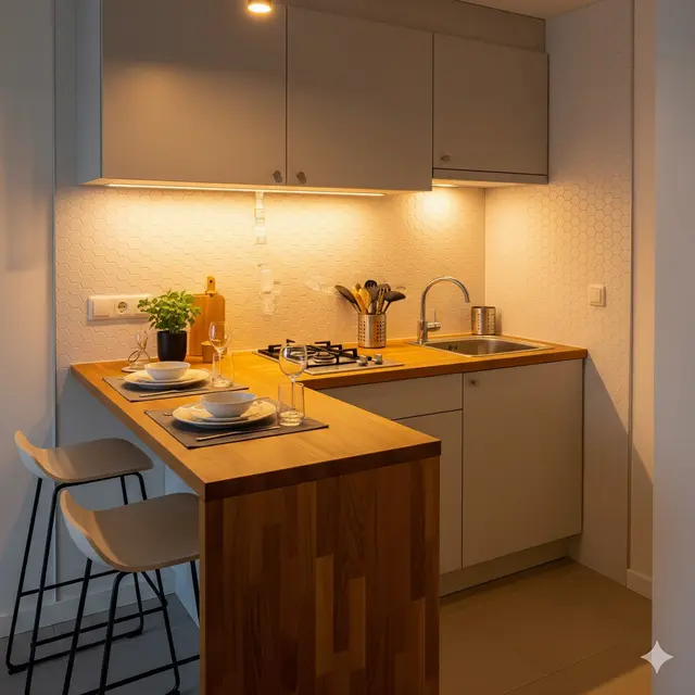 Inspirasi Desain Dapur Kecil Sederhana untuk Rumah Modern. Gemini