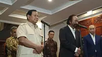 Ketua Umum Partai Nasdem Surya Paloh bertemu dengan Presiden terpilih sekaligus Ketua Umum Partai Gerindra Prabowo Subianto di Kertanegara, Jakarta, Kamis (15/8/2024). (Ist)