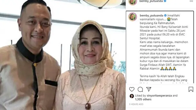 Bemby Putuanda bersama ibunya yang baru meninggal dunia