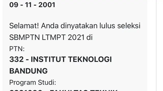 2 Kali Gagal SBMPTN, Pemuda Ini Berakhir Bahagia di Percobaan Ketiga dan Masuk ITB