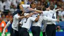 The Three Lions sukses melenggang ke babak perempat final dan berhadapan dengan Portugal. (AFP/Adrian Dennis)