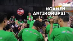 Komisi Pemberantasan Korupsi (KPK) membuka pagelaran musik bertema Ngamen Anti-Korupsi di Stasiun Bandung, Kota Bandung.