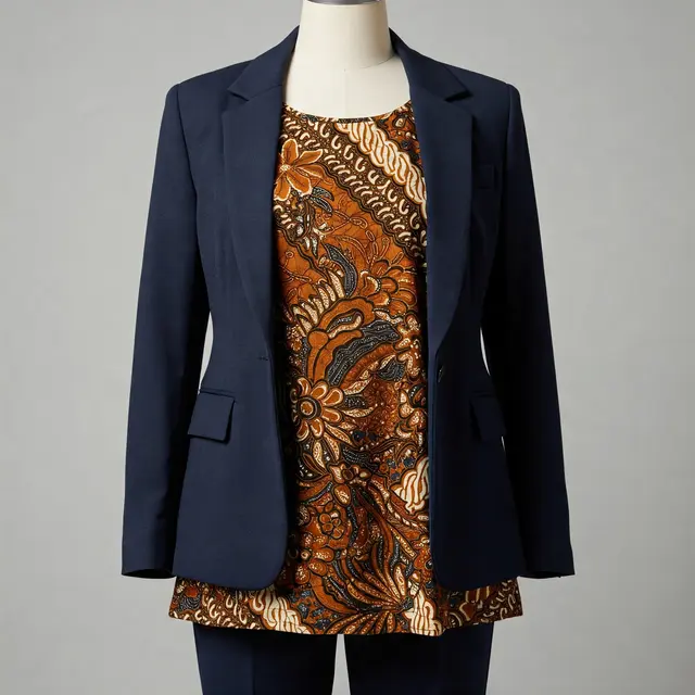 Model Baju Batik Atasan Wanita Lengan Panjang Modern