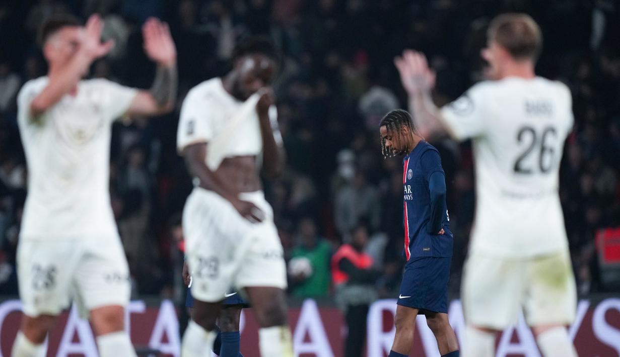 Sebelum laga ini, PSG merangkai 24 kemenangan dan 6 hasil imbang dalam 30 pertandingan. (AP Photo/Thibault Camus)