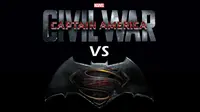 Logo Captain America: Civil War dan Batman v Superman: Dawn of Justice. (Istimewa / Marvel / Warner Bros)