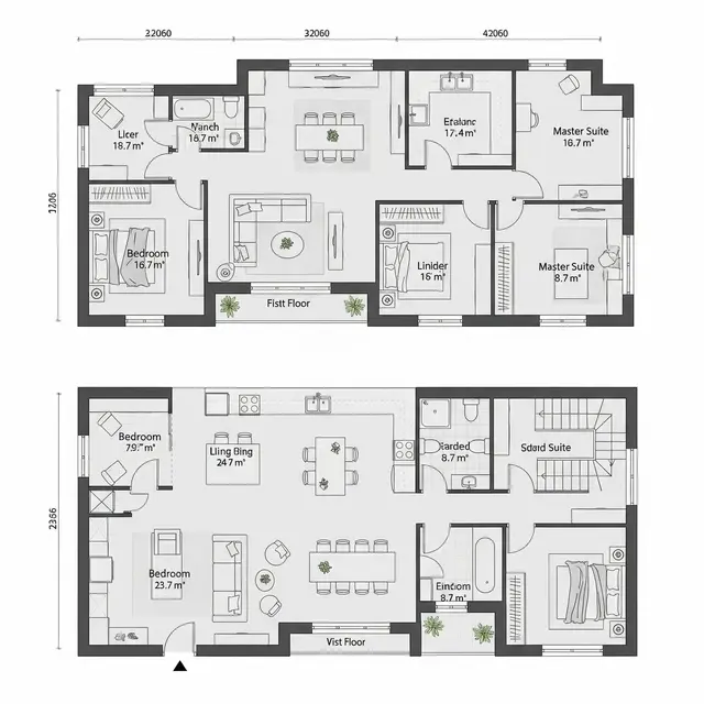 Desain Minimalis Modern untuk Rumah Sederhana 5 Kamar 2 Lantai