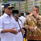 Menteri Perhubungan (Menhub) Budi Karya Sumadi saat meresmikan Peningkatan Aksesibilitas dan Penataan Stasiun Pondok Ranji di Tangerang Selatan, Kamis, (16/6/2022).