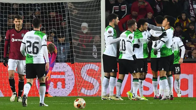Foto: Darwin Nunez Cetak Brace, Liverpool Pesta Gol di Kandang Sparta Praha saat 16 Besar Liga Europa