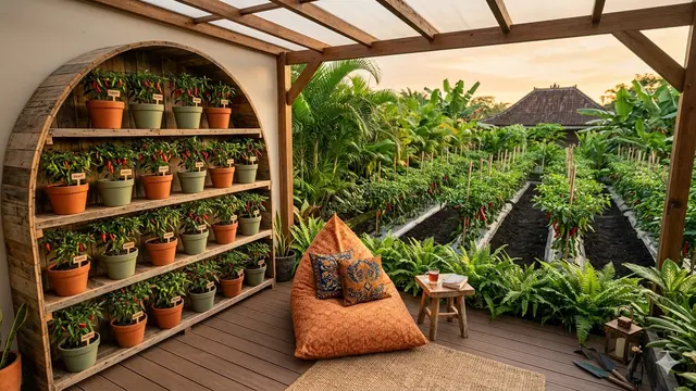 Inspirasi Teras Rumah Dekat Kebun Cabai yang Tetap Rapi