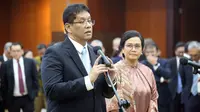 Terdapat lima menteri yang diganti pada reshuffle yang dilakukan pada Senin (8/9/2025), termasuk Menteri Keuangan, Sri Mulyani Indrawati. (merdeka.com/Arie Basuki)