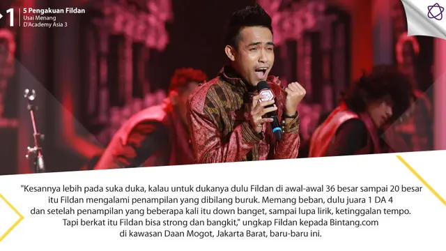 [Bintang] 5 Pengakuan Fildan Usai Menang D'Academy Asia 3