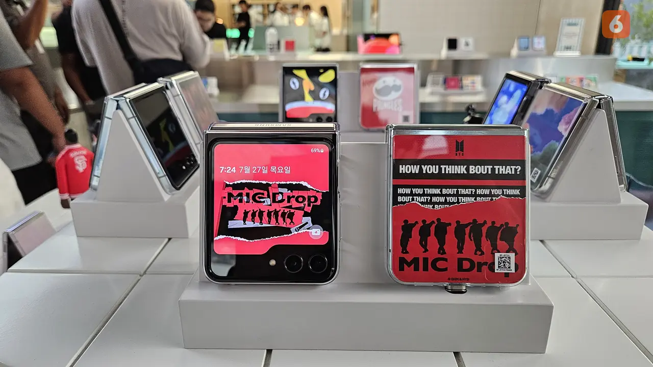 Tampilan Samsung Galaxy Z Flip5 dengan Flipsuit Case (Liputan6.com/Giovani Dio Prasasti)
