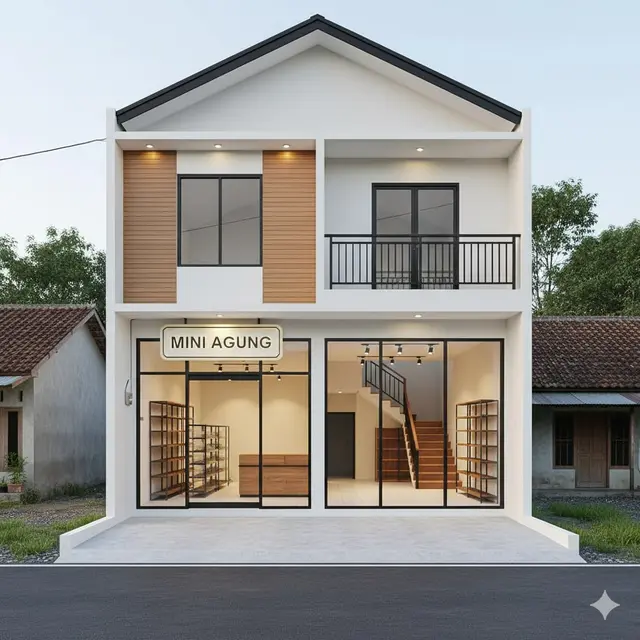 Model Rumah Sederhana di Desa Lengkap dengan Ruko untuk Jualan 2025