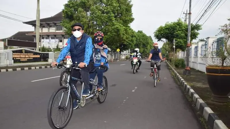 Jalur khusus pesepeda sepanjang 6,3 kilometer di Kota Purwokerto. (Foto: Liputan6.com/Humas Pemkab Banyumas)