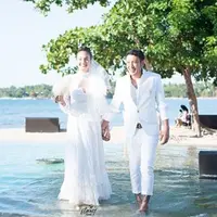 Nadine Chandrawinata sangat gembira pesta pernikahannya dengan Dimas Anggara diberi cuaca yang sangat indah (Instagram/@nadinelist)