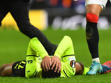 Babak play-off menuju 16 Besar Liga Europa untuk mencari 8 tim mendampingi 8 juara grup yang telah lebih dahulu lolos usai digelar. Leg kedua, Kamis (24/2/2022) yang menentukan nasib mereka tak semua berakhir mulus. Simak ekspresi mereka yang jadi pecundang! (AFP/Andy Buchanan)