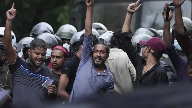 Bentrokan Mahasiswa dan Polisi di Sri Lanka