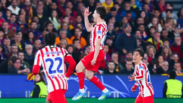 Foto: Melihat Gol Cantik Julian Alvarez yang Membuat Satu Camp Nou Tercengang, Atletico Madrid Permalukan Barcelona di Liga Champions