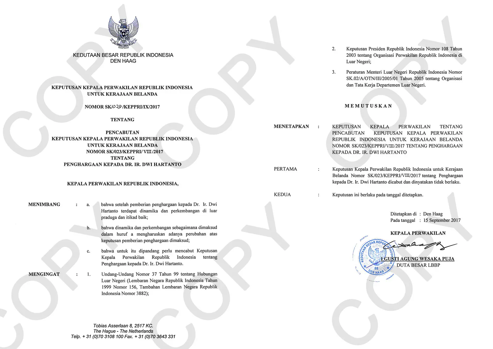 (Sumber KBRI Belanda)