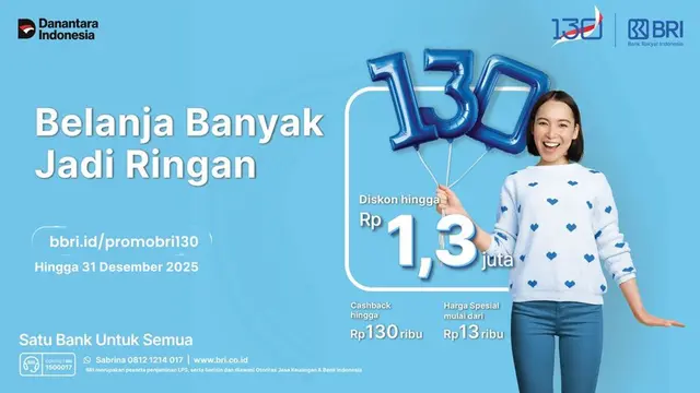 Promo HUT BRI Hadirkan Banjir Diskon hingga Rp1,3 Juta, Belanja Groceries sampai Gadget Jadi Lebih Hemat