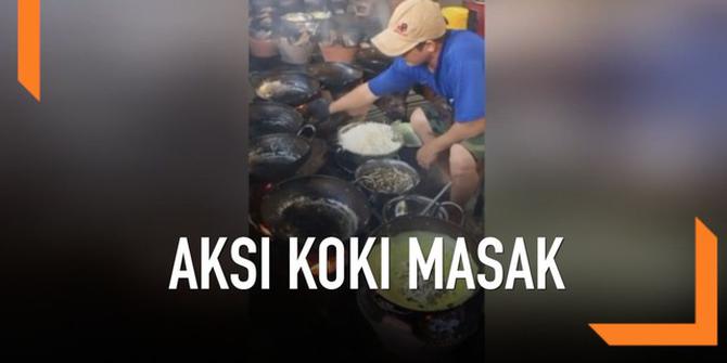 VIDEO: Aksi Koki Masak 5 Ribu Panekuk dengan 12 Wajan