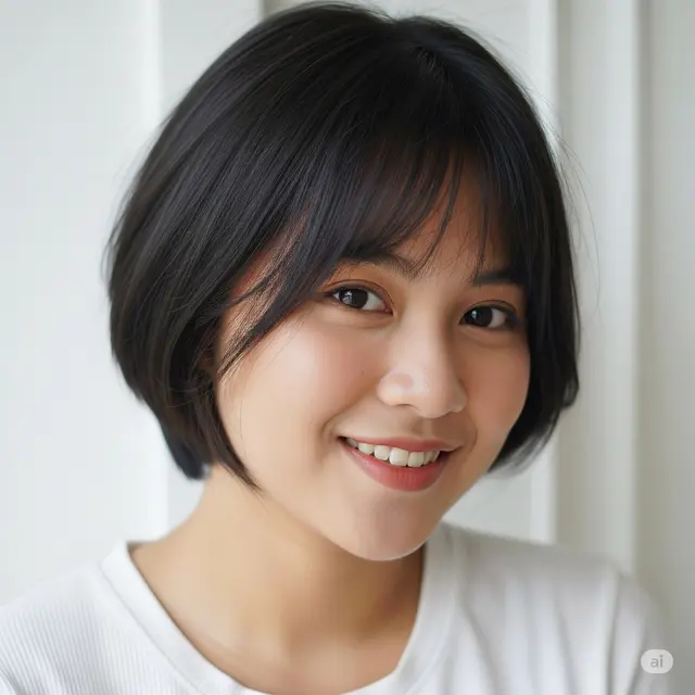 Potongan Rambut Bob Pendek Ala Korea. Foto: Gemini