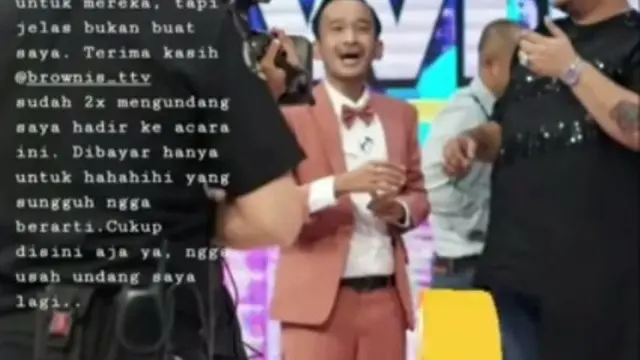 'Tamparan' Widi untuk program Brownis Trans TV / Credit: @widimulia
