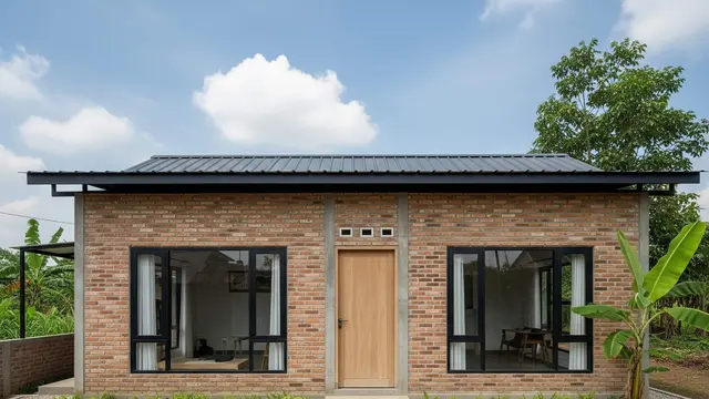 desain rumah desa dengan sentuhan industrial sederhana