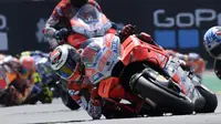 Aksi pembalap Ducati, Jorge Lorenzo pada MotoGP Prancis 2018 di Sirkuit Le Mans. (Twitter/Ducati Motor)