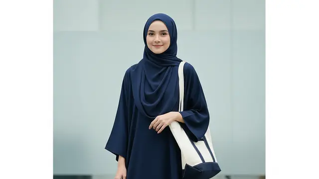 Outfit Minimalis Gamis untuk ke Kantor dan Acara Santai (Image by Gemini AI)