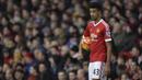 1. Cameron Borthwick-Jackson (19 tahun), musim lalu, Louis van Gaal mengorbitkan namanya ke tim senior MU. Pesepak bola dengan posisi bek sayap kanan ini berhasil tampil 10 kali pada ajang Premier League. (AFP/Oli Scarff)