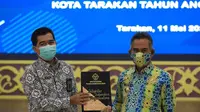 Wali Kota Tarakan, dr. H. Khairul, M.Kes saat acara penyerahan laporan hasil pemeriksaan atas laporan keuangan Pemerintah Daerah Kota Tarakan Tahun Anggaran 2020.