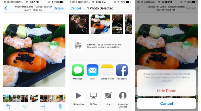 Cara sembunyikan foto atau video di perangkat iOS. / Yuslianson