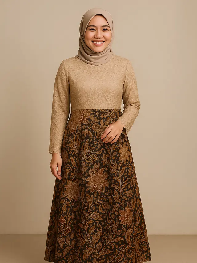Rekomendasi Gamis Brokat A-Line & Mermaid yang Lagi Tren 2025/ Ilustrasi ChatGPT