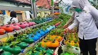 Deretan tanaman hidroponik menghiasi Kampung Sayur di Jalan Cempaka Kelurahan 26 Ilir Palembang Sumsel (Liputan6.com / Nefri Inge)