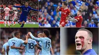 Berikut ini lima momen menarik Premier League 2017/2018 pekan keenam. (Kolase foto-foto dari AFP dan AP)