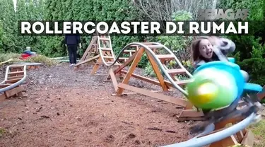 Seorang ayah membuatkan rollercoaster untuk anak-anaknya 