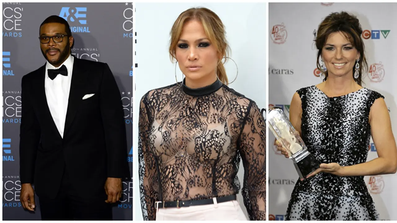 Tyler Perry, Jennifer Lopez, dan Shania Twain