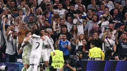 Real Madrid menunjukkan superioritasnya di Eropa setelah menaklukkan Juventus dengan skor tipis 1-0 pada matchday 3 Liga Champions 2025/2026 di Stadion Santiago Bernabeu, Madrid, Spanyol, Rabu (22/10/2025) waktu setempat atau Kamis (23/10/2025) dini hari WIB. (Pierre-Philippe MARCOU/AFP)