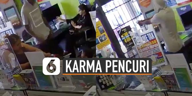 VIDEO: Karma Instant Seorang Pencuri Toko