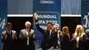 Argentina, Uruguay, dan Paraguay akan menggelar tiga pertandingan pembuka Piala Dunia 2030 yang menjadi bagian dari perayaan 100 tahun Piala Dunia. Sementara, Maroko, Portugal, dan Spanyol ditunjuk menjadi tuan rumah utama Piala Dunia 2030. (DANIEL DUARTE/AFP)