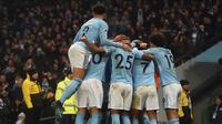 Selisih 13 poin pada Natal yang dimiliki Manchester City di puncak klasemen menjadi yang terbesar dalam sejarah Premier League. (AFP/Paul Ellis)