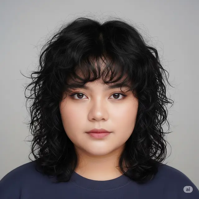 Shaggy Layers dengan Poni Samping