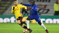 N'Golo Kante mengingatkan kepada rekan-rekannya di Chelsea betapa pentingnya laga melawan Manchester United (MU). (Glyn KIRK / AFP)