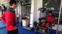 Evan Dimas Darmono menjalani sesi latihan fisik di bawah arahan tim pelatih Espanyol B. (up2you sport marketing)