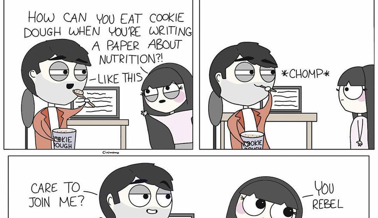  Komik  Lucu  Cewek yang Doyan Makan Itu Gampang Bahagia 