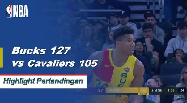 Giannis Antetokounmpo skor 26 poin 10 rebound untuk mengangkat ke Milwaukee Bucks atas Cleveland Cavaliers 127-105.