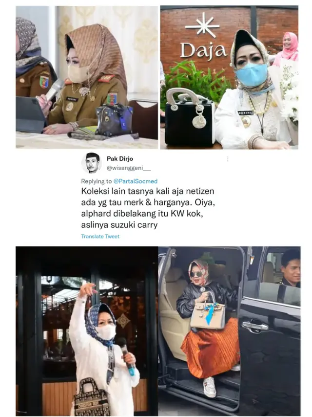Reihana Wijayanto Adalah Kepala Dinas Kesehatan Provinsi Lampung yang Menjabat Belasan Tahun. Kadinkes Lampung Reihana pada Minggu, 16 April 2023, Mendadak Viral karena Diketahui Mengoleksi Tas Mewah (twitter.com/Wisanggeni__ )