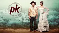 Aamir Khan dan Anushka Sharma dalam poster film PK